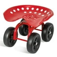 thumbnail image 1 of Topcobe Garden Rolling Workseat with 360° Swivel Seat and Adjustable Height, Outdoor Garden Carts-Red, 1 of 10