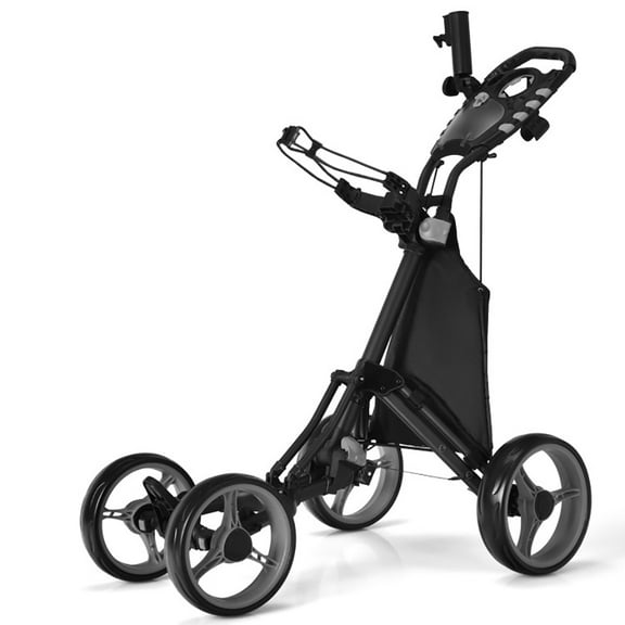 Topcobe Golf Push Pull Cart with Foot Brake, Outdoor Sports Equipment/Accessories-Gray
