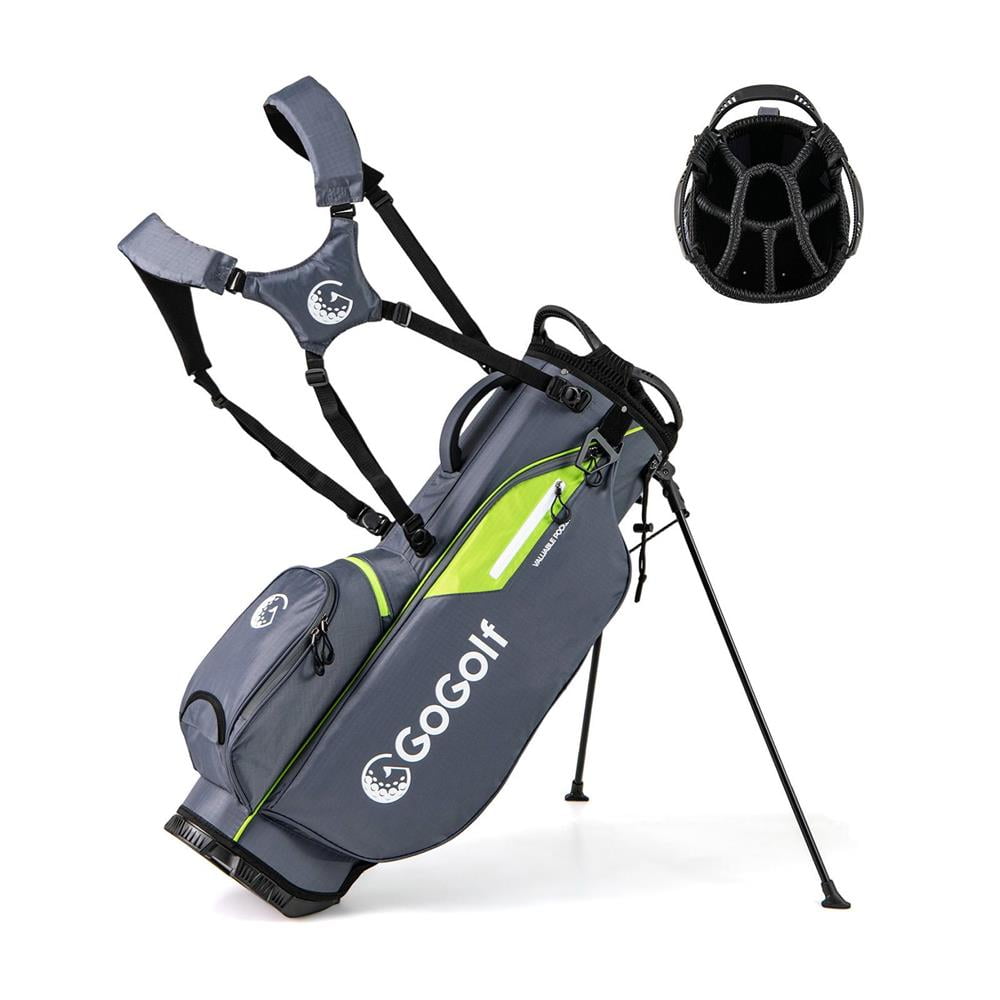 Topcobe Golf Stand Bag Lightweight with 8 Way Top Dividers and 5 Zippered Pockets-Gray, Indoor Sports Equipment
