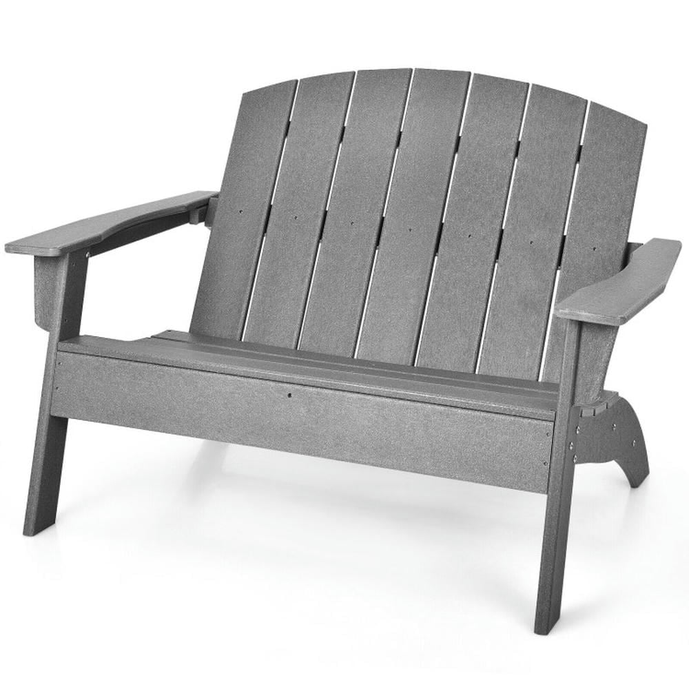 Topcobe HDPE Patio Adirondack Chair for Porch Garden Backyard, Outdoor Patio Furniture for Porch Balcony Garden Backyard-Gray