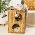 thumbnail image 1 of Topcobe Indoor Wicker Cat Condos with Rattan Ball & Cushion, Rattan Pet Bed for Kitty, Brown, 1 of 6