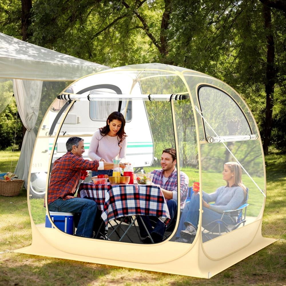 Topcobe Instant Pop up Sports Tent with Carrying Bag and Floor Mat for 1-2/5-6 People, Outdoor Camping Equipment for Travel, Picnic, Party-M