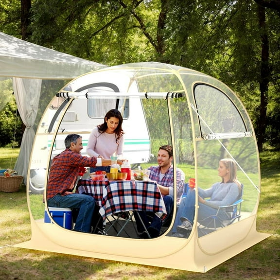 Topcobe Instant Pop up Sports Tent with Carrying Bag and Floor Mat for 1-2/5-6 People, Outdoor Camping Equipment for Travel, Picnic, Party-M