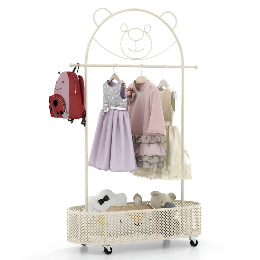 Crib Clothes Rack Topcobe Kid Clothes Rack with 3 Adjustable Heights and Wheels, Kids ...