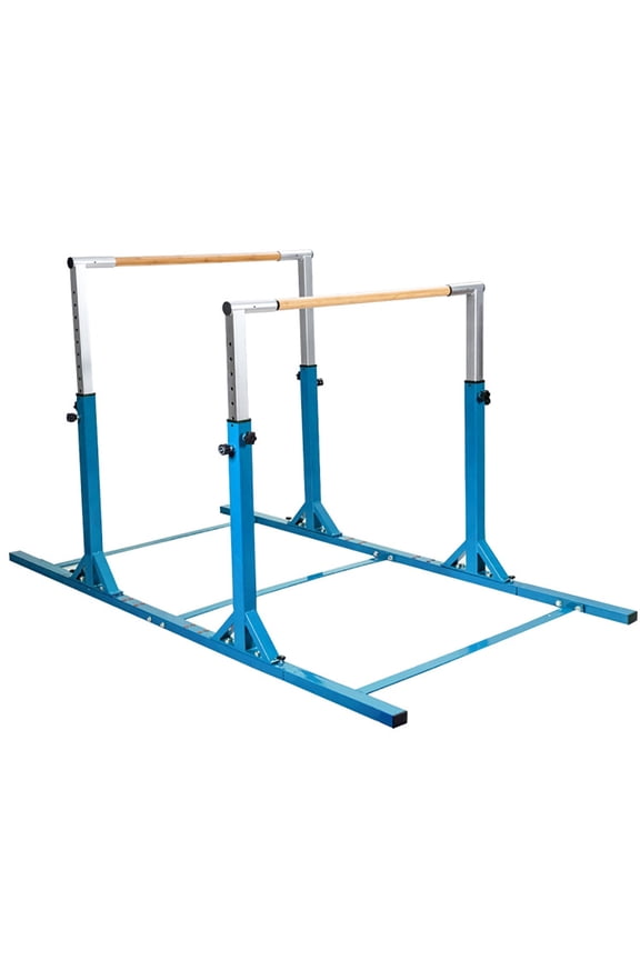 Kids Double Horizontal Bars Gymnastic Training Parallel Bars Adjustable, Gymnastic Training Kip Bars, Blue