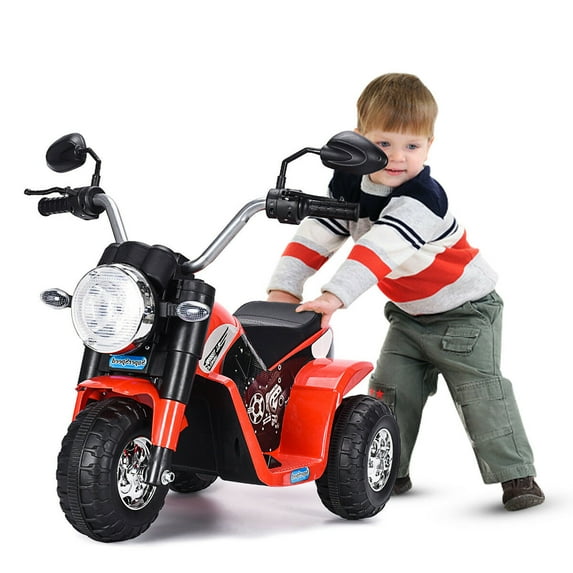 Topcobe Kids Motorcycle Ride On Car, Electric Tricycle Battery-Powered 3 Wheeler Gifts Motorcycle for Children Child Boys, Red
