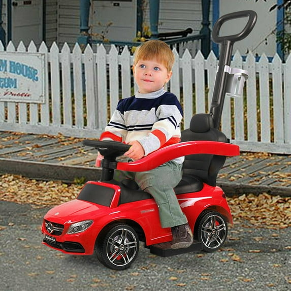 Topcobe Kids Ride On Push Car, 3 in 1 Convertible Baby Toddler Stroller, Battery Powered Kids Electric Vehicles Toy for Children Boys & Girls