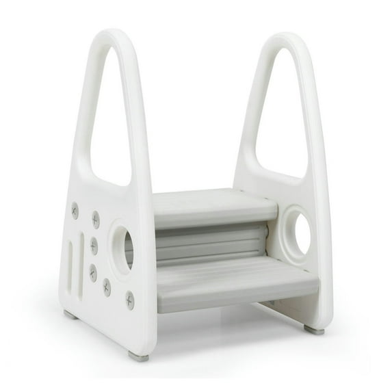 Topcobe Kids Step Stool Learning Helper with Armrest for Kitchen Toilet Potty Training, Toddler Tower, Gray