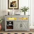 thumbnail image 1 of Topcobe LED Dresser for Bedroom 6 Drawers Dresser Chest of Drawer Bedroom Furniture, Gray Rustic Wooden, 1 of 9