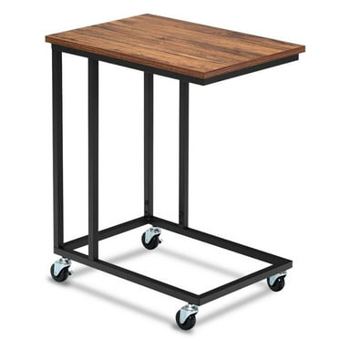 Topcobe Laptop Holder Sofa Multiple Side End MobileTable, Snack Side Table for Bed or Chair, Couch Side Table Living Room, Brown