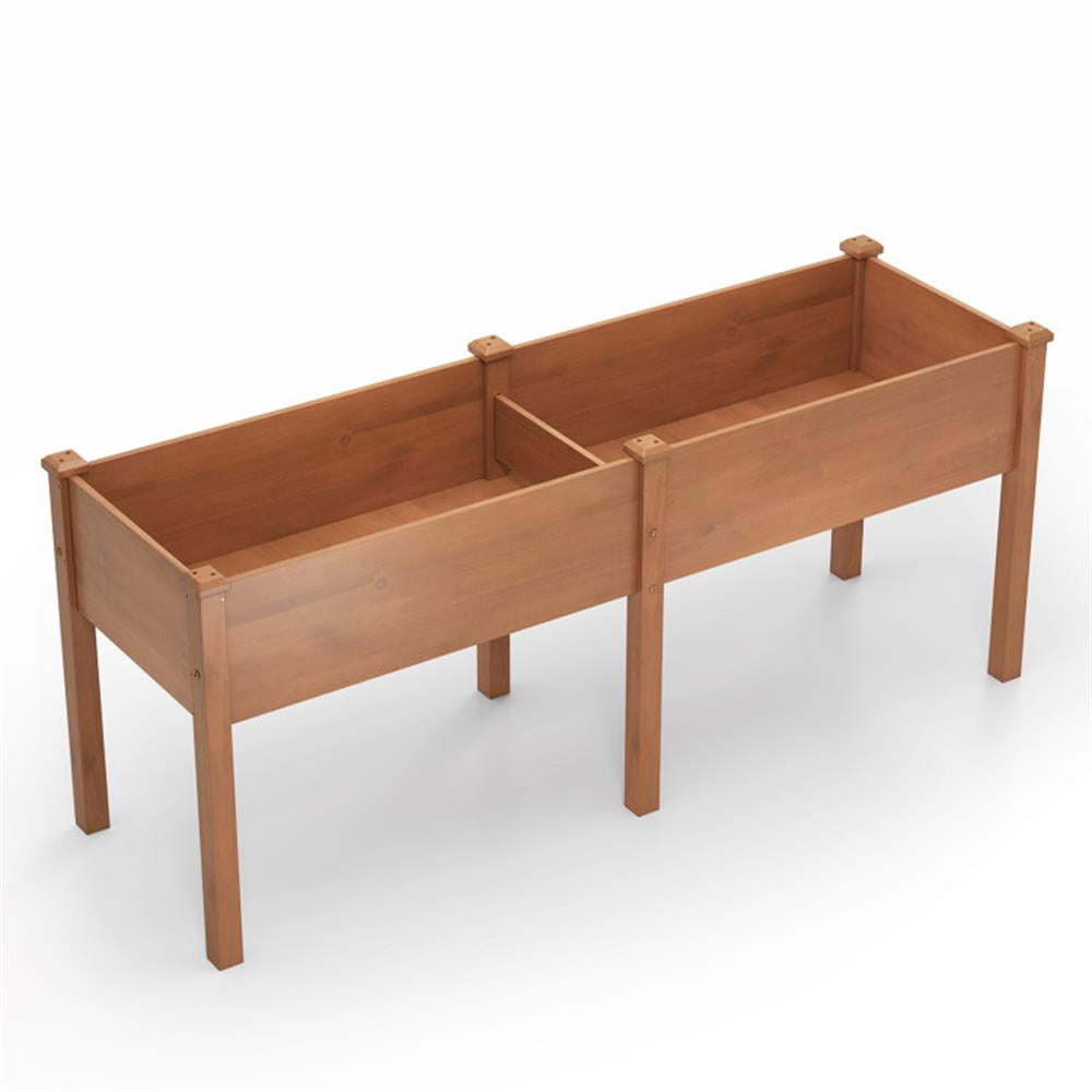 Topcobe Large Raised Garden Bed with Drainage Holes and 6 Supporting Legs, Outdoor Garden Bed for Patio Backyard-Brown
