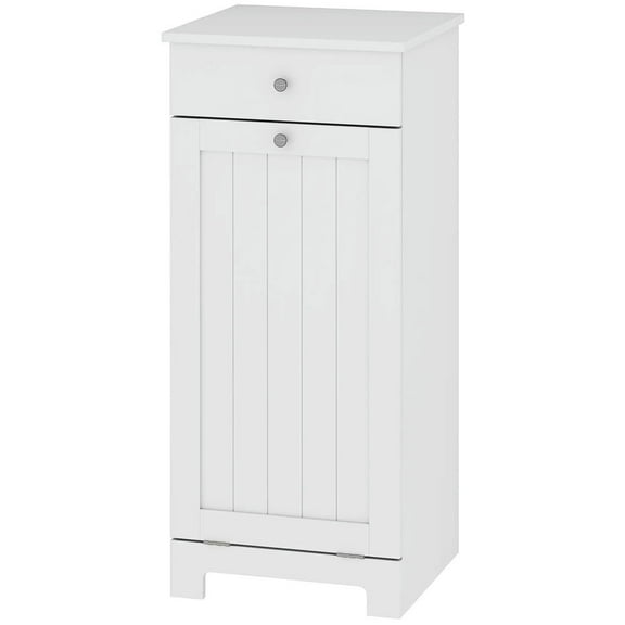 Topcobe Laundry Hamper Cabinet, Laundry Cabinet with Tilt Out Laundry Basket and Drawer, Modern Furniture for Indoor, White