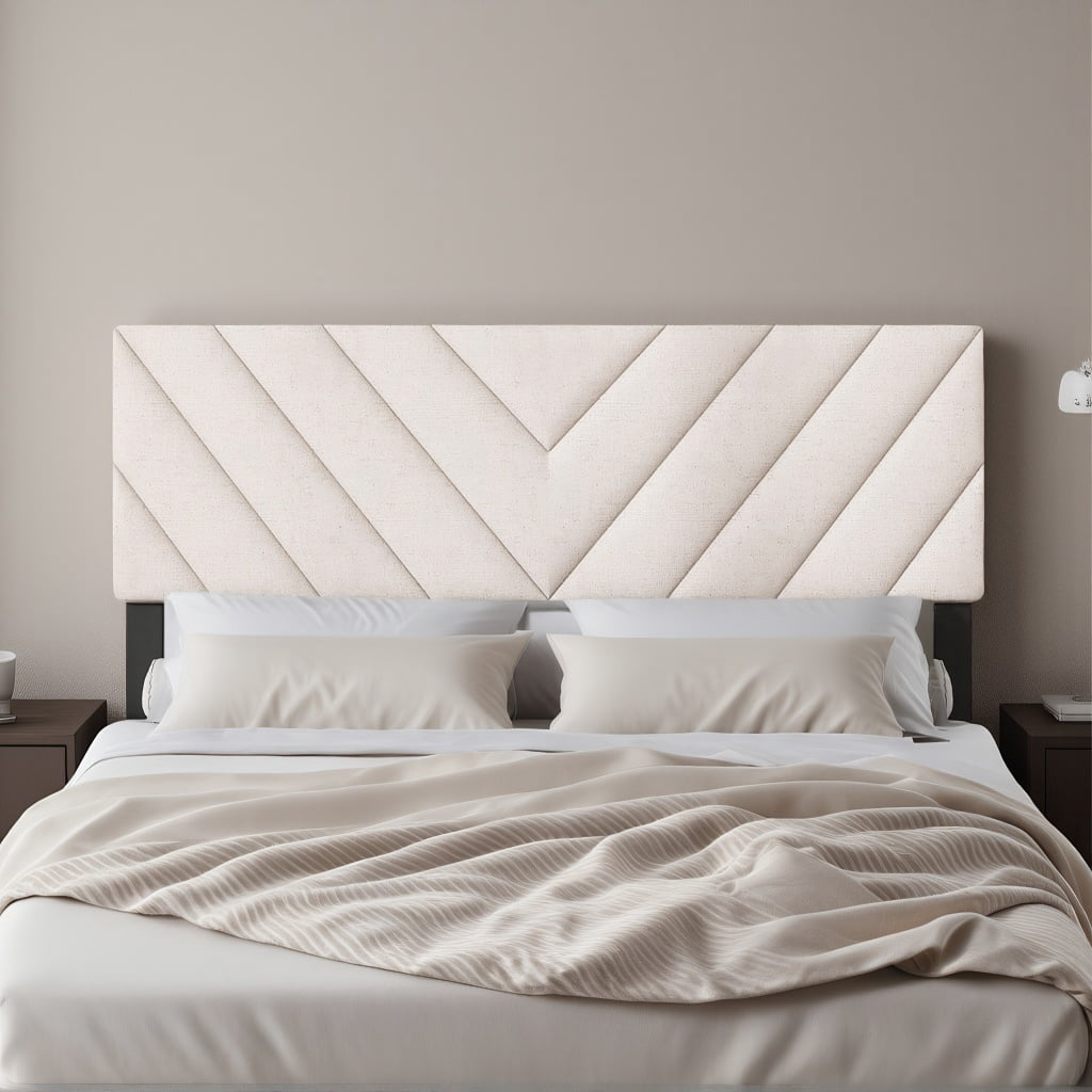 Topcobe Linen Upholstered Headboard for Full and Queen Size Bed Frames, Modern Furniture for Bedroom-Beige