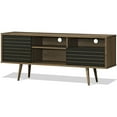 thumbnail image 1 of Topcobe Mid-Century Modern TV Stand for TVs up to 65" with Storage Shelves, Entertainment Center with Storage, TV Furniture for Living Room, Brown, 1 of 11