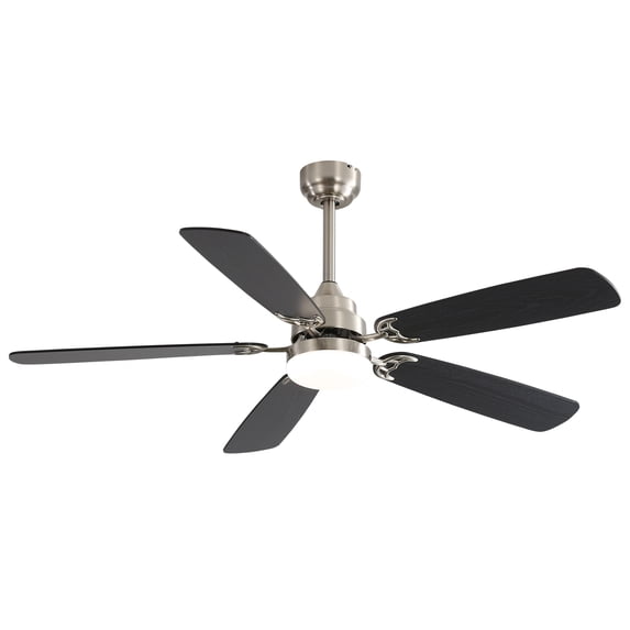 Topcobe Modern 52" Led Ceiling Fan with 110V 6 Speed Wind 5 Blades Remote Control Reversible DC Motor with Light, Farmhouse Ceiling Fan for Living Room