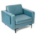 thumbnail image 1 of Topcobe Modern Accent Armchair with Side Storage Pocket, Comfy Chair for Bedroom, Living Room Sofa Chair, Blue, 1 of 7