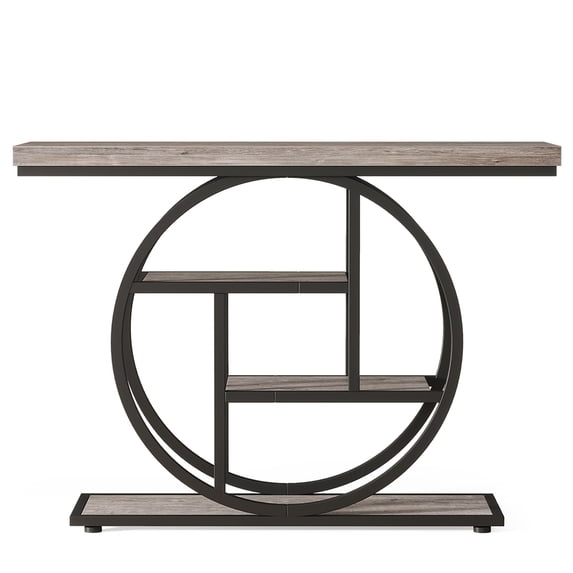 Topcobe Modern End Table, Small Side Table with Metal Frame for Couch, Sofa Table for Living Room, Bedroom, Bedside, Gray