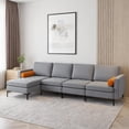 thumbnail image 1 of Topcobe Modular L-Shaped 4-Seat Sectional Sofa with Reversible Chaise and 2 USB Ports, Couches for Living Room, Chair Bed Sleeper for Adults, Stylish and Comfortable Design, Gray, 1 of 8