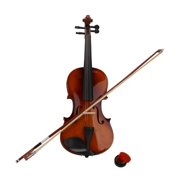 Topcobe New 4/4 Solid Wood Acoustic Violin Pack with Violin Fiddle Case, Bow & Rosin Music, Violin for Beginning