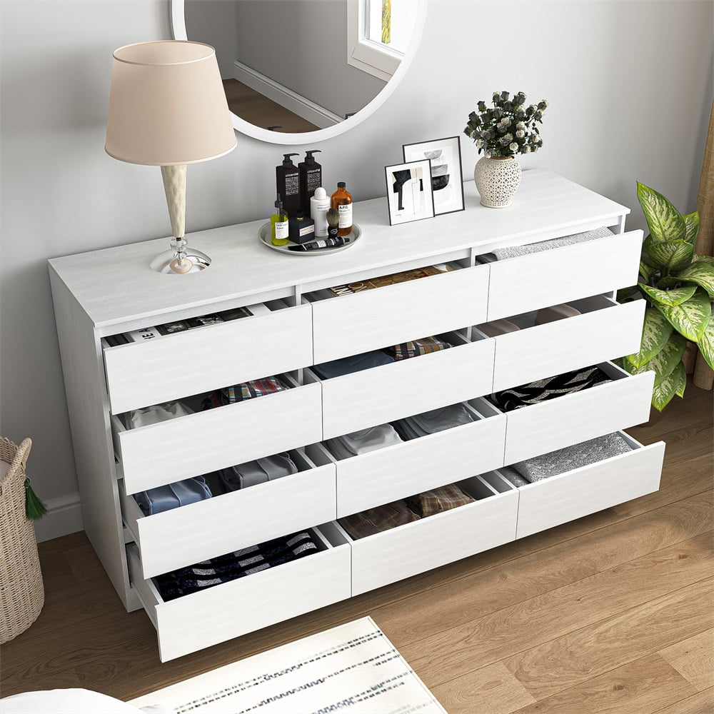 Topcobe Nine Drawer Cabinet without Handle, Filing Cabinets for Home Office, White Topcobe Nine Drawer Cabinet without Handle, Filing Cabinets for Home Office, White