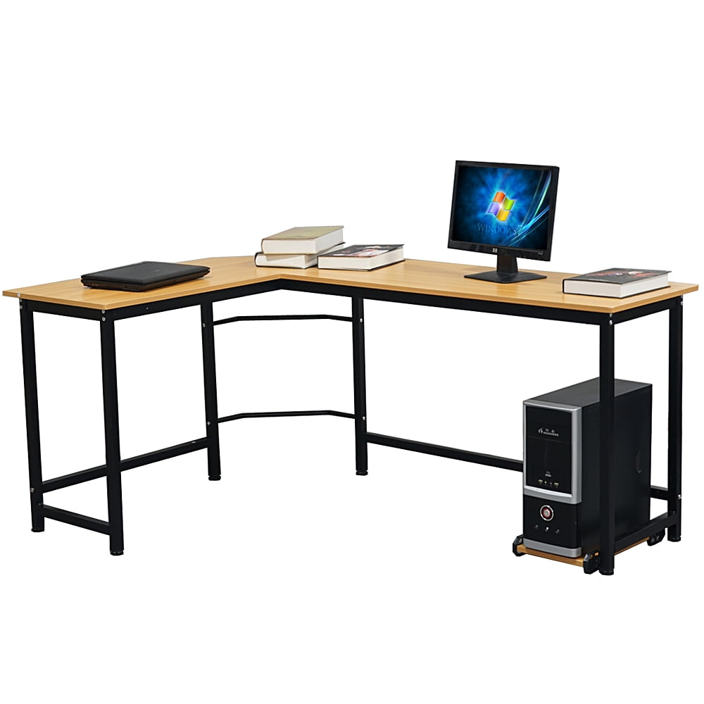 Topcobe Office LShaped Desktop Computer Desk, Wood Corner Computer