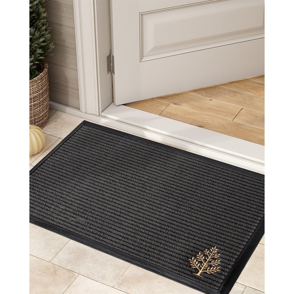 Topcobe Outdoor Doormat, Heavy Duty Front Door Mat, Trap Dirt Non-Slip Welcome Mat, Easy Clean Embroidered Floor Mat for Entryway, Patio, Porch, 47"x71"
