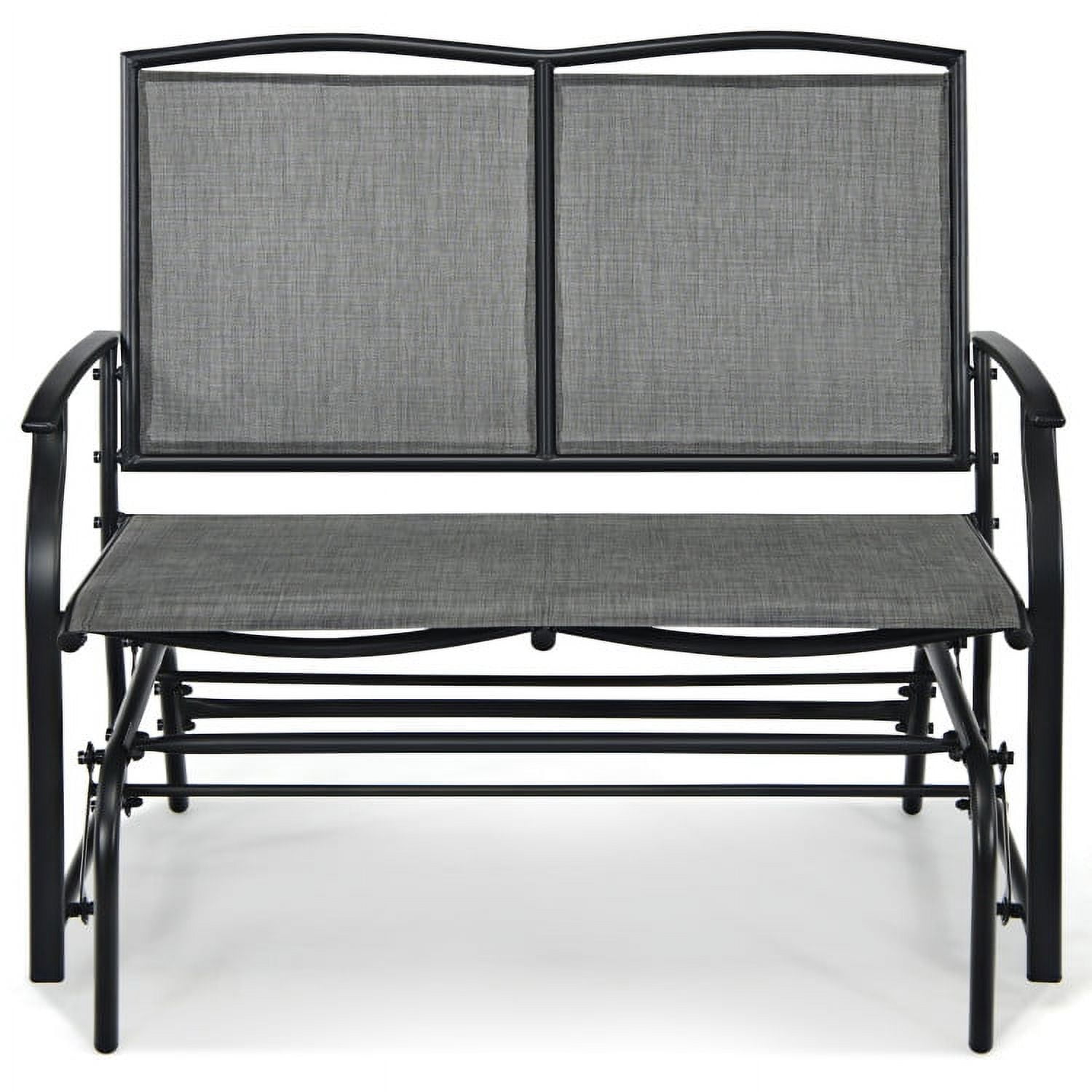 Topcobe Outdoor Double Chair, Patio Glider Bench, Porch, Backyard, Sturdy, Gray Topcobe Outdoor Double Chair, Patio Glider Bench, Porch, Backyard, Sturdy, Gray