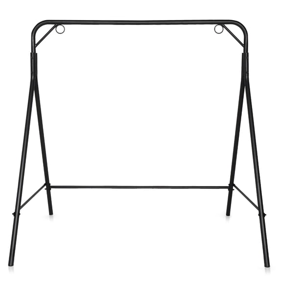 Topcobe Outdoor Heavy Duty Flat Top Iron Swing Frame for Garden Yard, Black