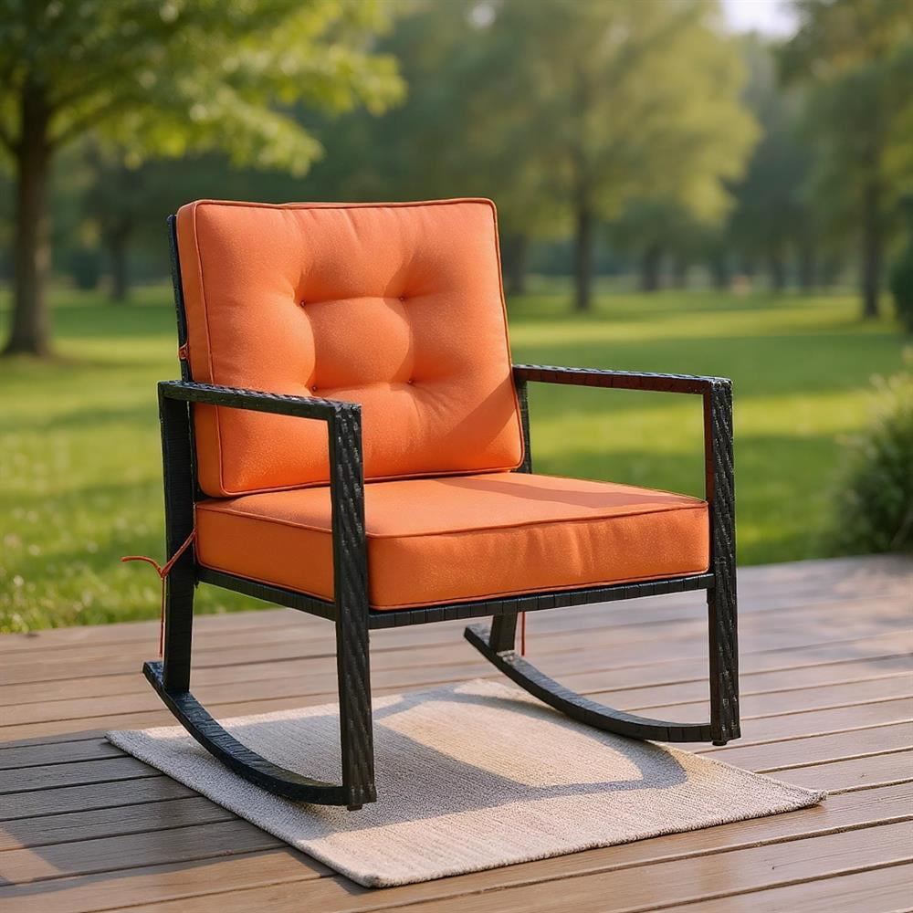 Outside Rocker Chair Topcobe Outdoor Rocking Chair, Patio Rocker Chair, Weather Resistant ...