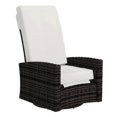 thumbnail image 1 of Topcobe Outdoor Wicker Swivel Lounge Chair, with Elevating Footrest, 360-Degree Spin, Waterproof Cushions, Khaki Fabric, 1 of 10