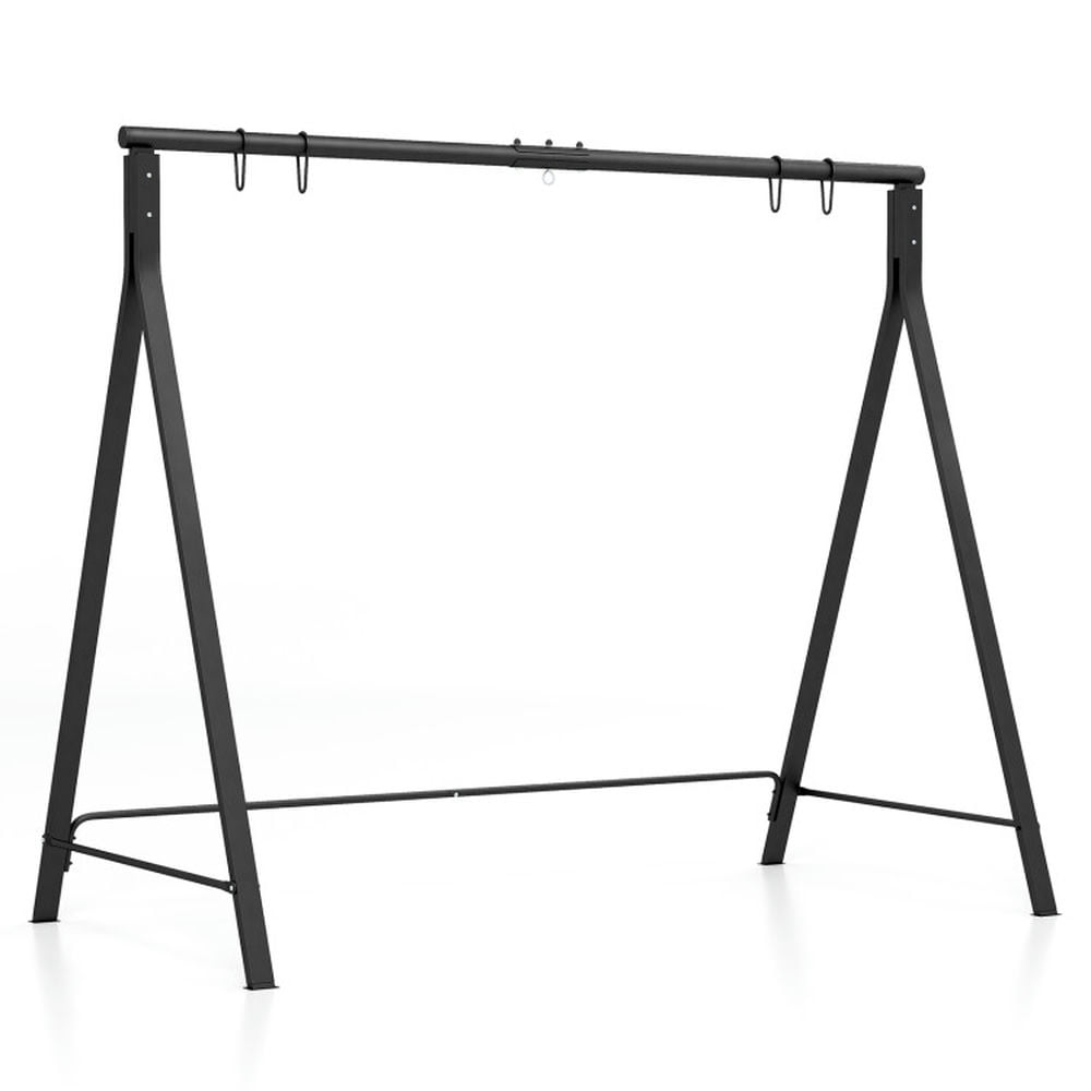 Topcobe Patio Metal Swing Stand with A-Shaped Structure, Outdoor Patio Furniture for Garden Backyard Pool Deck-Black