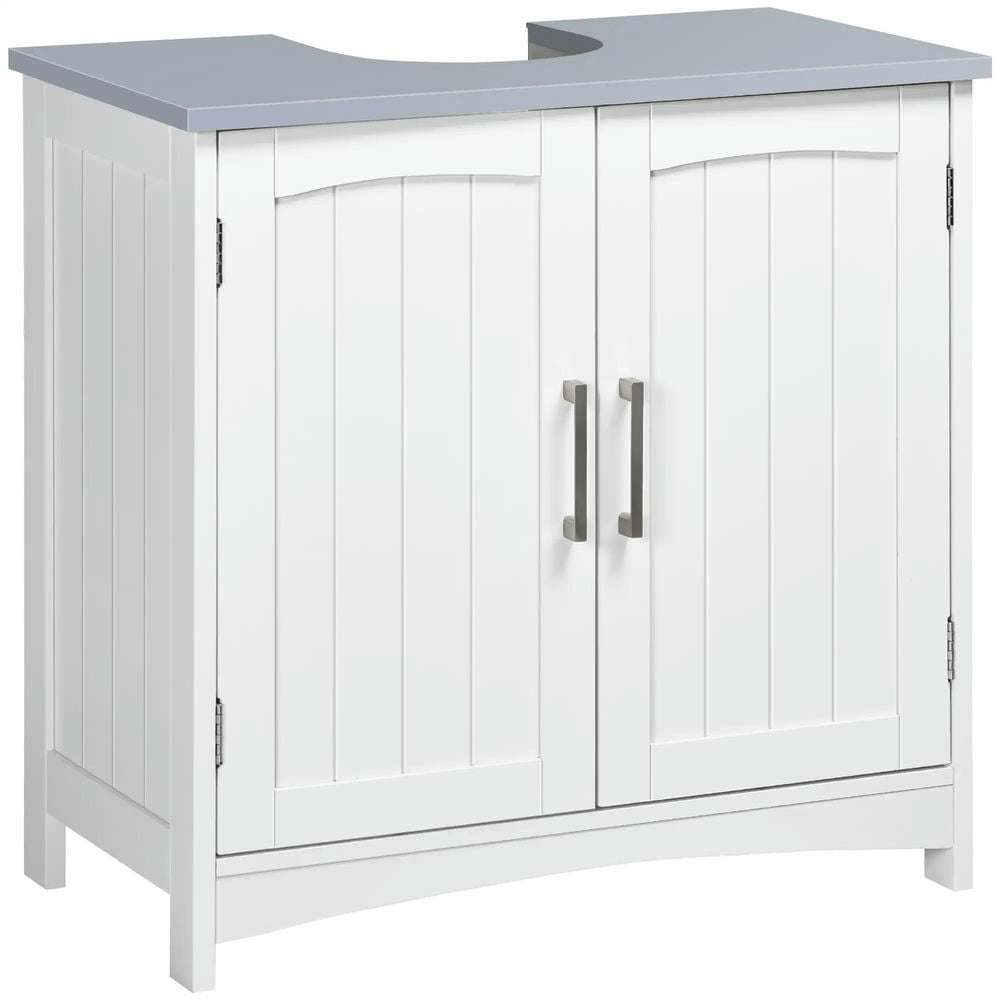 Topcobe Pedestal Sink Storage Cabinet, Under Sink Cabinet with Double Doors, Modern Bathroom Vanity Cabinet with Adjustable Shelves, Indoor Modern Furniture for Bathroom, White