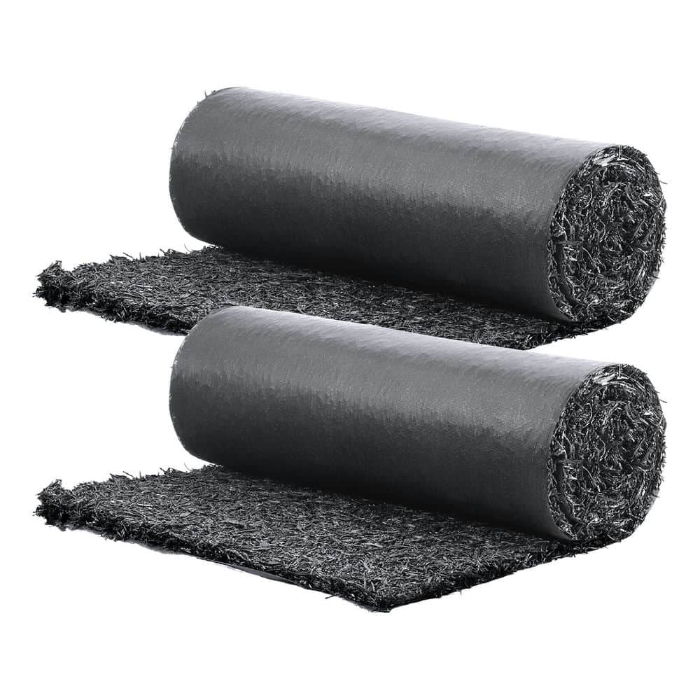 Topcobe Permanent Rubber Pathway, Natural-Looking Black Mulch Garden Edging, 2 Rolls Recycled Rubber Mulch Mat 96 x 22 in for Landscaping, Plants, Vegetables \u0026 Flower Garden Barrier