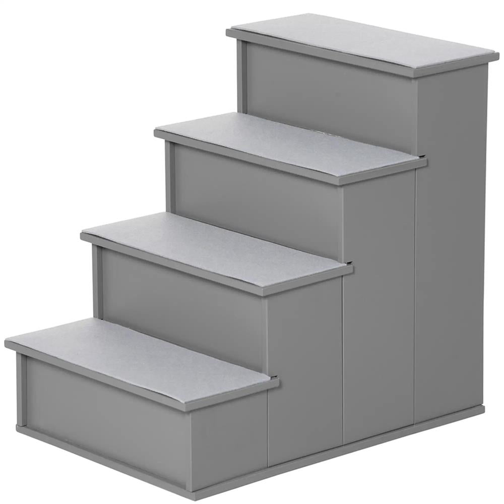 Topcobe Pet Stairs, Small Dog Steps for Couch Bed with Cushioned Removable Covering, 15.75" x 23.25" x 21.25", Dog Steps for Bed, Indoor Pet Steps & Furniture, Gray