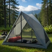 Topcobe Pop-up Camping Tent for 2-3 People with Carry Bag and Rainfly for Backpacking Hiking Trip, Outdoor Traveling Tent-Gray