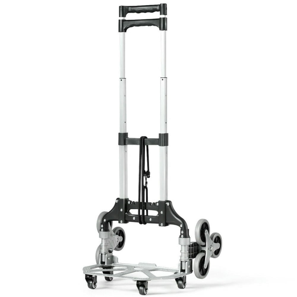 Topcobe Portable Folding Stair Climbing Hand Truck, Portable Kitchen Carts on Wheels with Storage, Black Topcobe Portable Folding Stair Climbing Hand Truck, Portable Kitchen Carts on Wheels with Storage, Black