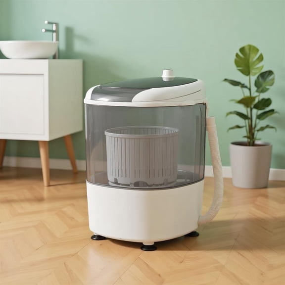 Topcobe Portable Mini Washing Machine Semi-Automatic Washer and Spinner Combo with Single Tub, Space Saving Compact Washer-Gray