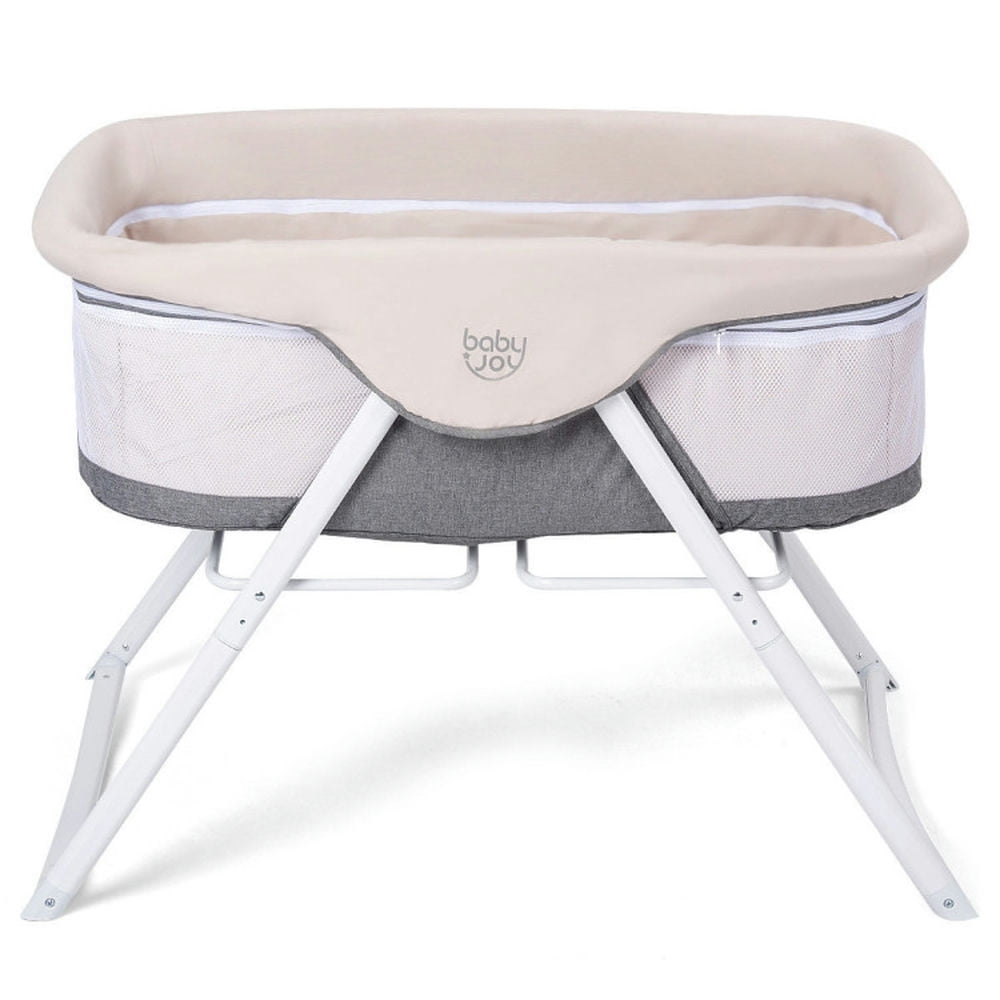 Topcobe Portable Newborn Rocking Foldaway Baby Bassinet Crib, Bedside Bassinet for Baby-Gray