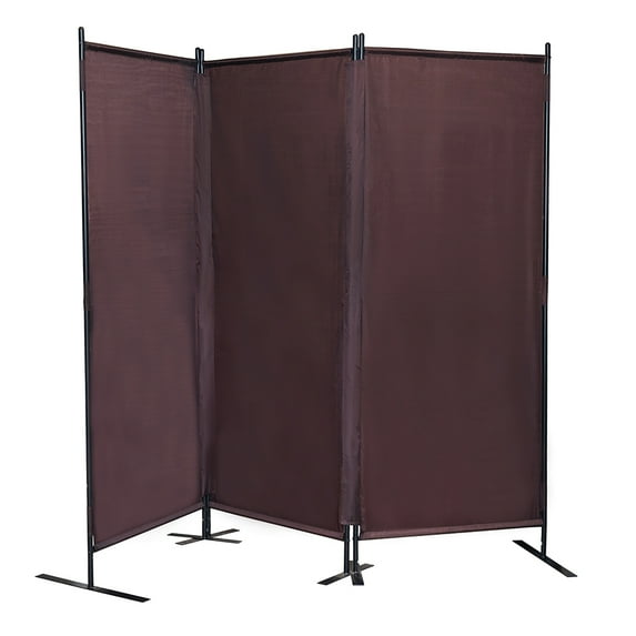 Topcobe Portable Trifold Wall Divider for Home Office, 6 Ft Tall Modern Room Divider for Bedroom Living Room Dining Room, 3-Panel Freestanding Privacy Screen for Study Balcony, Brown