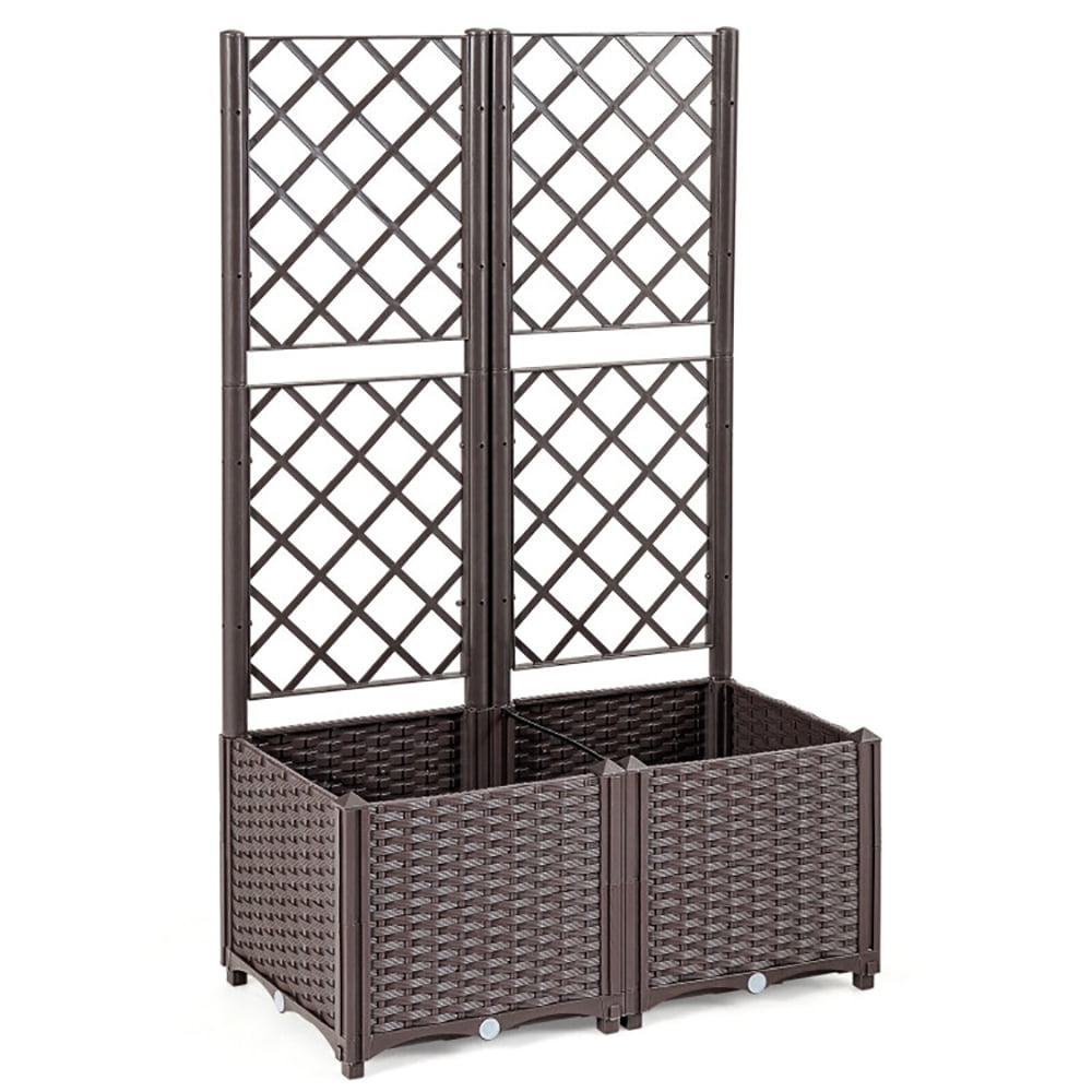 Topcobe Raised Garden Bed with Trellis Planter Box for Climbing Plants, Planter Box Outdoor, Garden Boxes Outdoor Raised
