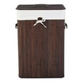 thumbnail image 1 of Topcobe Rectangle Bamboo Hamper Laundry Basket Washing Cloth Bin Storage Bag Lid, Laundry Basket Organizer, Bathroom Furniture, Brown, 1 of 6
