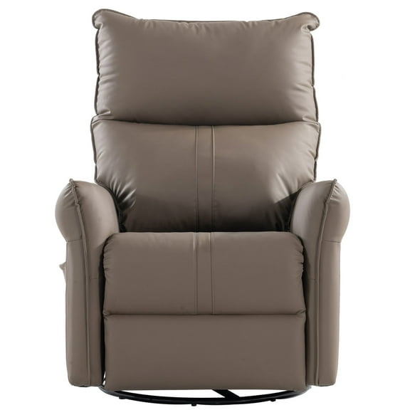 Topcobe Rocking Recliner Chair, 360 Degree Swivel Rocking Chair, Home Theater Seating with USB Charging Ports for Living Room Bedroom, Brown