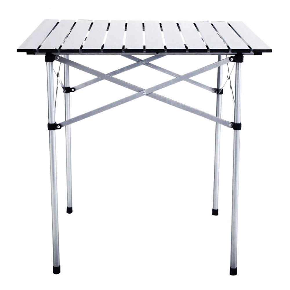 Topcobe Roll Up Portable Folding Camping Aluminum Picnic Table, Picnic Camping Table for Adults