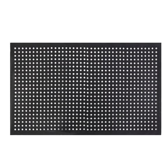 Topcobe Rubber Floor Mat Anti-Fatigue Non Slip Floor Mats, New Commercial Heavy Duty Drainage Rubber Kitchen Mat Black Bar Floor Mat 150*90cm