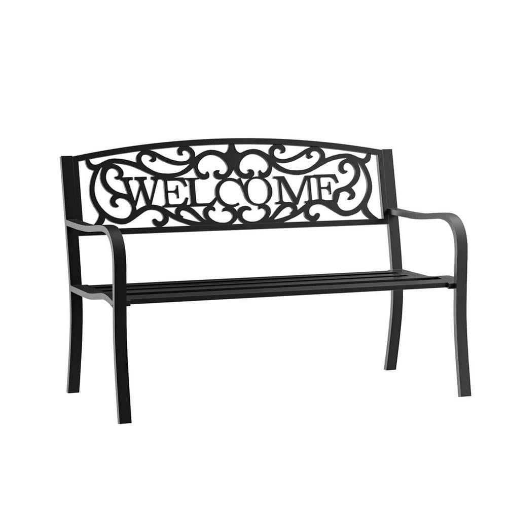 Inrticate Bench Topcobe Rustic Cast Iron Garden Bench, 50