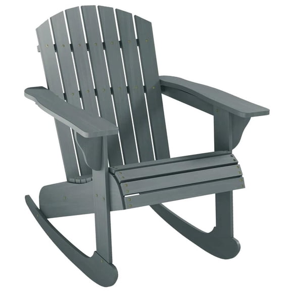 Topcobe Rustic Outdoor Lounger with Slatted Backrest, Fanned Seat Design, Fire Pit Chair, Gray, Perfect for Patio or Deck