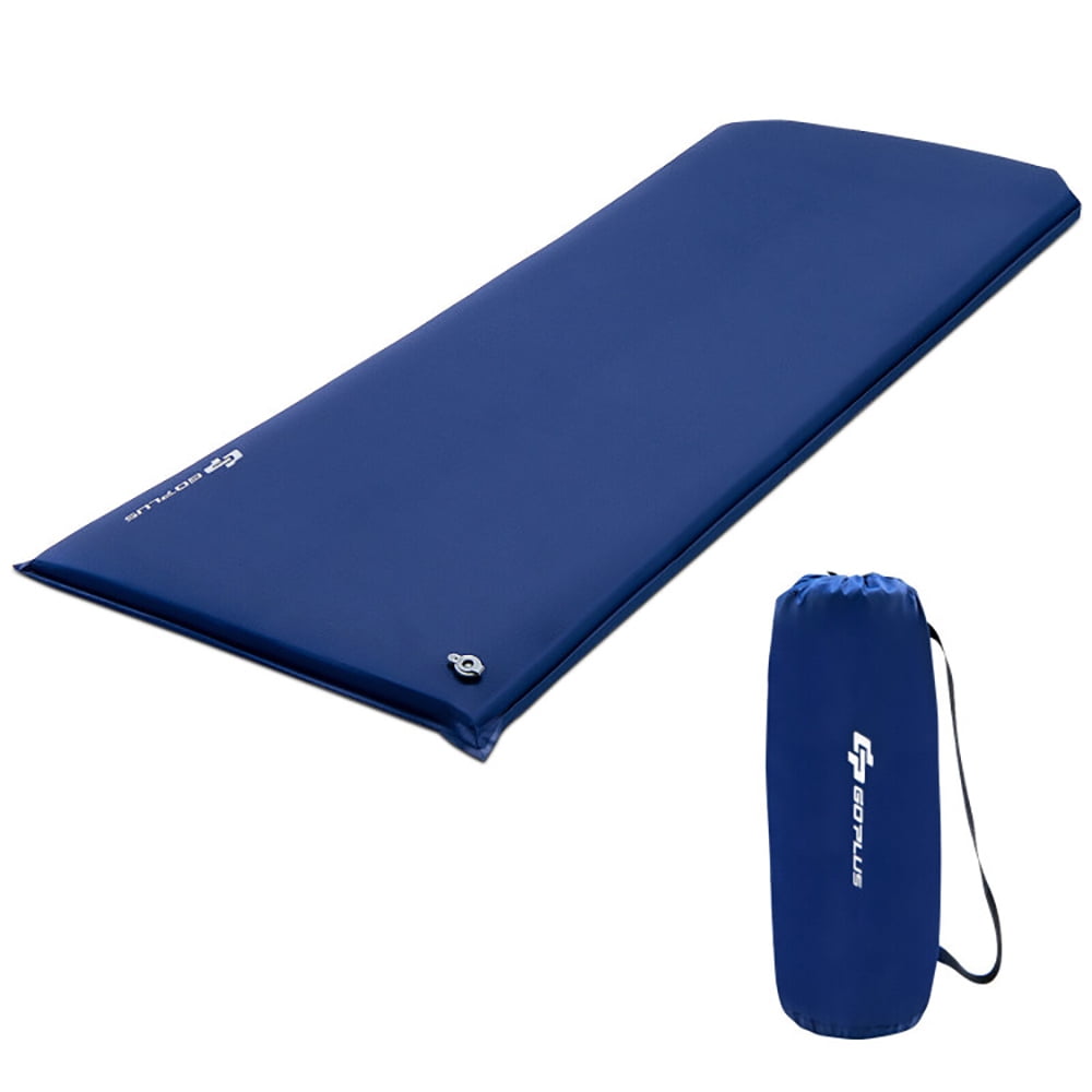 Topcobe Self-inflating Lightweight Folding Foam Sleeping Cot with Storage Bag, Outdoor Portable Camping Bed for Sleeping Hiking Travel, Blue
