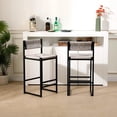 thumbnail image 1 of Topcobe Set of 2 Hand Weave Bar Stools with Back, Counter Height Bar Chairs, Woven Dining Stool for Kitchen, Home & Office, Modern Furniture for Indoor, Gray, 1 of 12