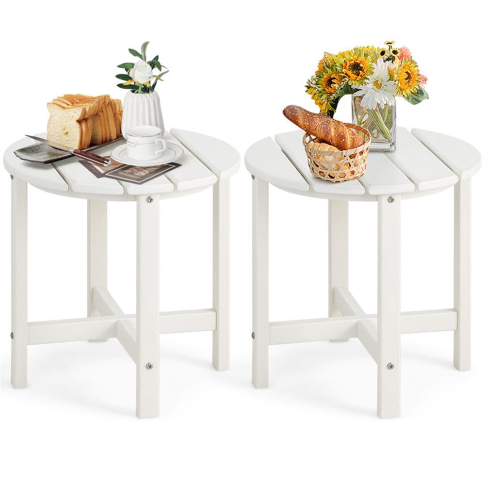 Topcobe Set of 2 18 Inch Round Weather-Resistant Adirondack Side Tables ...