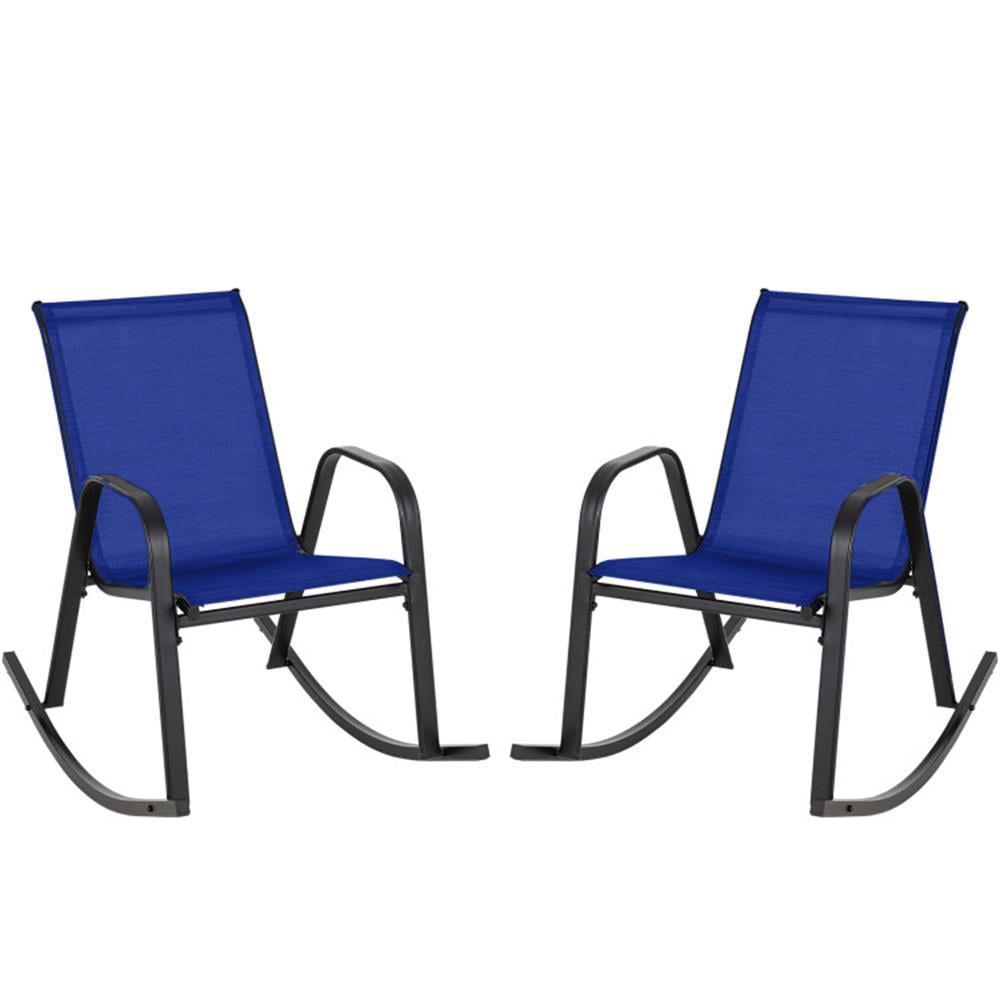 Topcobe Set of 2 Metal Patio Rocking Chair with Breathable Seat Fabric, Outdoor Patio Furniture for Garden Backyard Pool Deck-Navy Topcobe Set of 2 Metal Patio Rocking Chair with Breathable Seat Fabric, Outdoor Patio Furniture for Garden Backyard Pool Deck-Navy